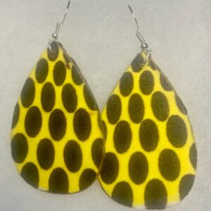 Brown and Yellow Polka dot Afrocentric earrings