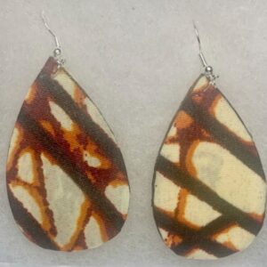 Brown Burgundy, Cream Afrocentric Earrings