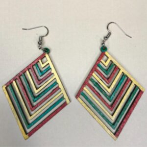 Ethiopian hand painted wooden earrings