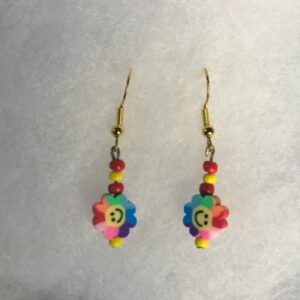 Happy Flower with red and yellow beads  Designed by kids for kids