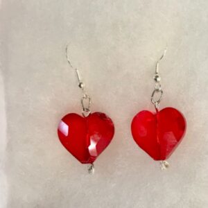 Big Red heart Earrings