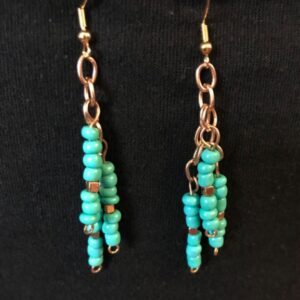Turquoise and gold chained earrings