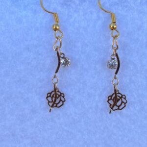 gold plated dangle charm earrings