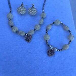 pearl inspired beaded Jewelry set