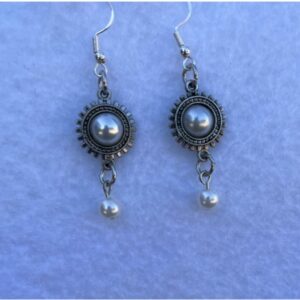 silver plated pearl inspired earrings