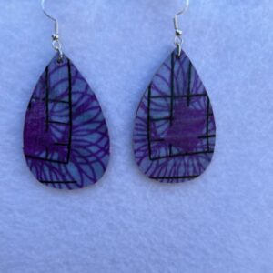 lavender, purple and black dangle earrings