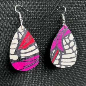 Purple and Red Floral Earrings